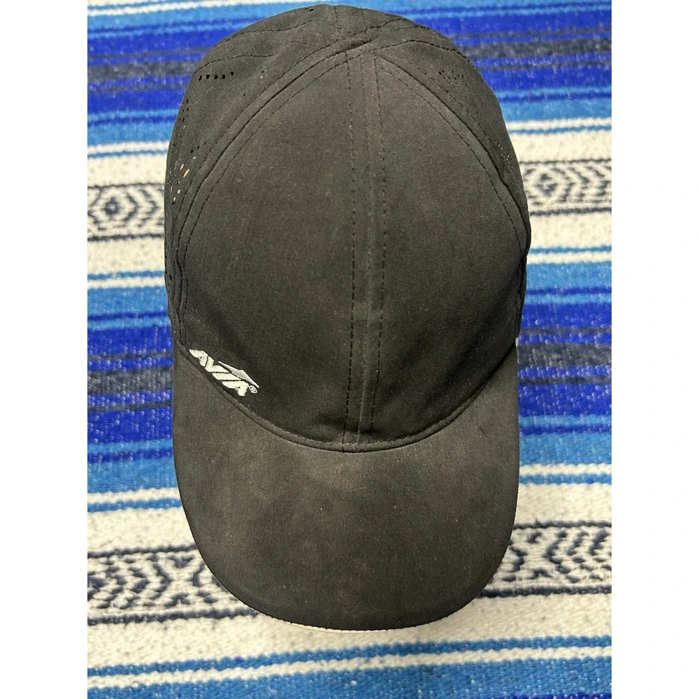 Avia Hat Adult Womens Black Strap Back Cap Adjustable Hook Loop Running